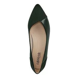 Lifestride Promise Ballet Flats, Soft System, Pointed Toe, Green, Retail $79